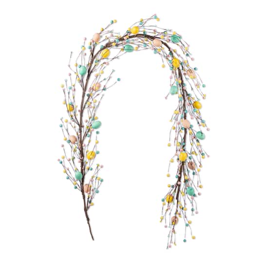 Glitzhome® 6ft Easter Egg & Berries Garland in Brown | 72" x 8" x 4" | Michaels®